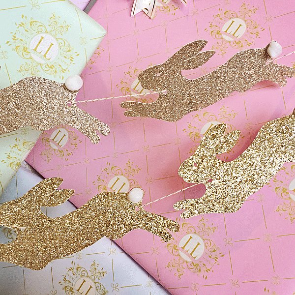 Glittering Rabbit Cottontail Garland