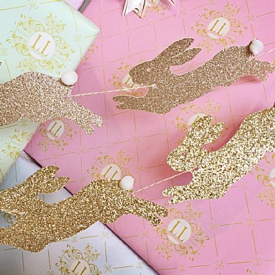 Glittering Rabbit Cottontail Garland