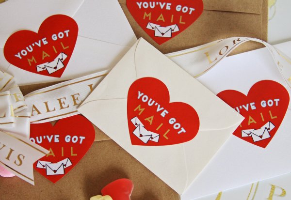 You've Got Mail Heart Stickers
