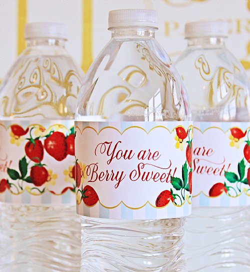 Berry Sweet Water Bottle Labels