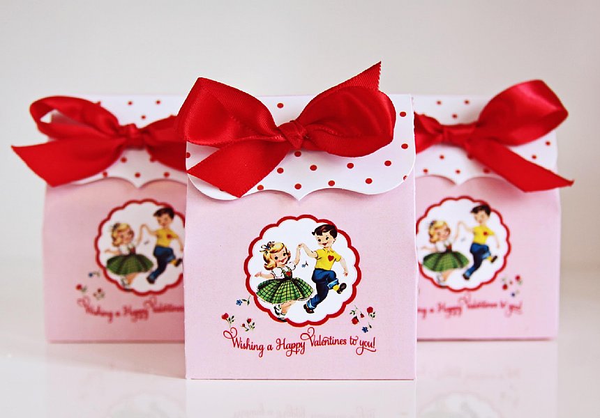 Vintage Valentine Favor Boxes