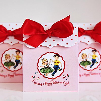 Vintage Valentine Favor Boxes