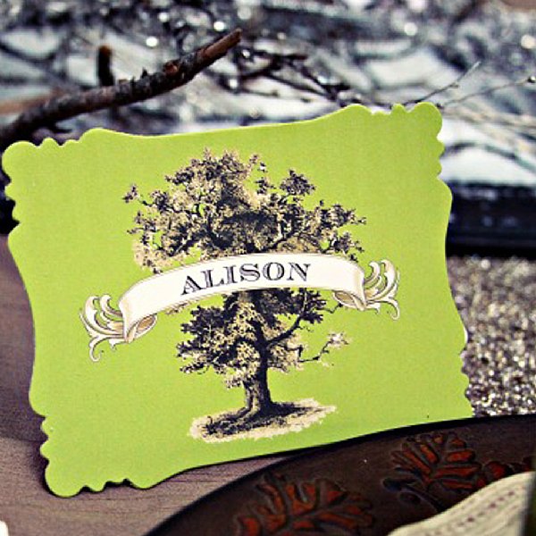 Centennial Oak Victorian Place Cards