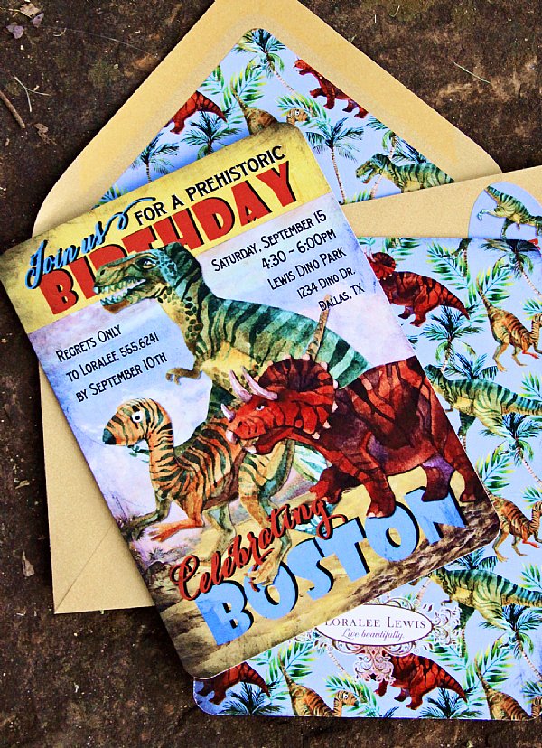 Dinosaur Personalized Invitation Set