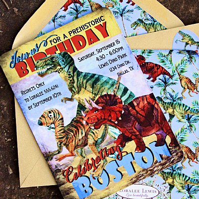 Dinosaur Personalized Invitation Set