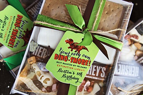 Dinosaur "Dino-Smore" Favor Tags