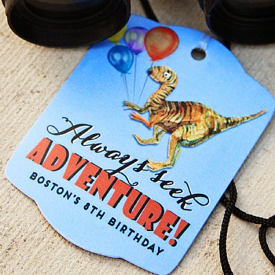 Dinosaur "Seek Adventure" Favor Tags