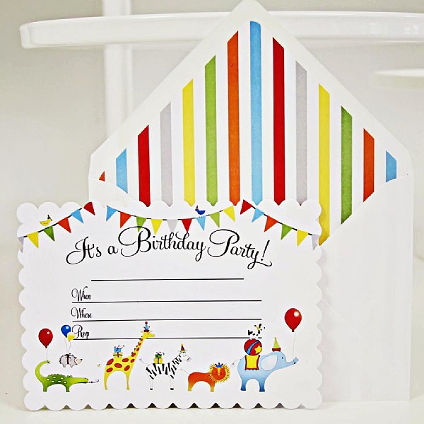 Animals on Parade Fill-in-the-Blank Invitation Set