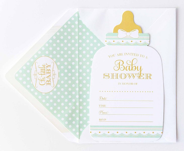 Baby Bottle Fill-in-the-Blank Invitation Set