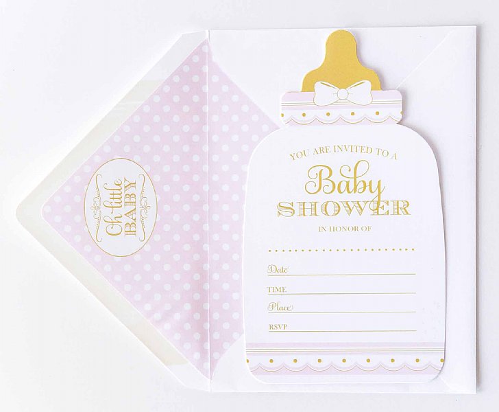 Baby Bottle Fill-in-the-Blank Invitation Set