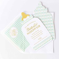 Baby Bottle Collection Mint Lee Lewis Inc Baby Bottle Invitation