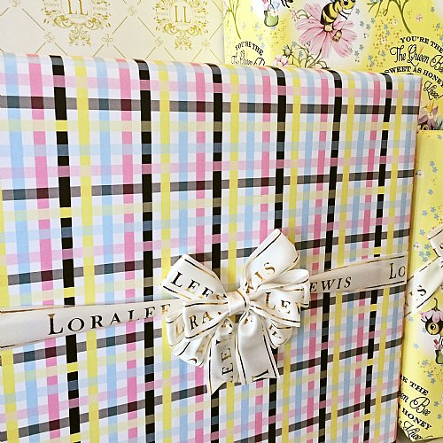Busy Bee Plaid Gift Wrap