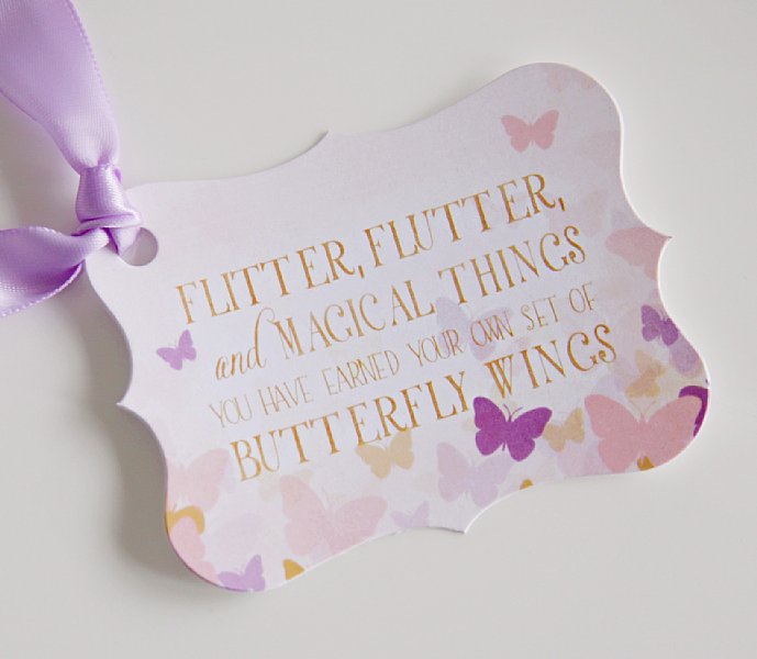 Bufferfly Wings Luxe Favor Tags 