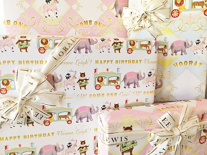 Circus Gift Wrap (Blue)