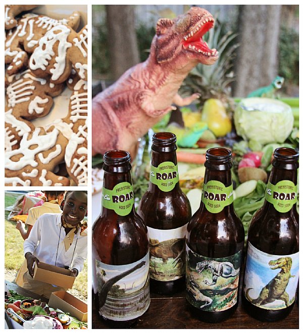 Dinosaur Glass Bottle Labels