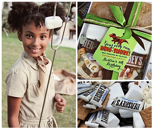 Dinosaur "Dino-Smore" Favor Tags