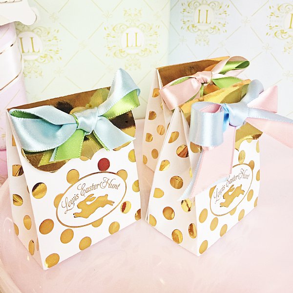 Gold Bunny Favor Boxes