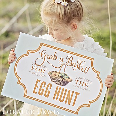 Bunny Quartet 11x17 "Egg Hunt" Sign