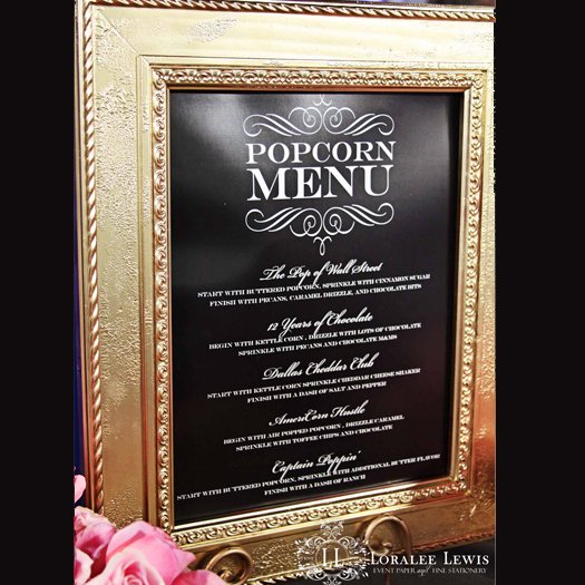 Old Hollywood 11x14 Menu Sign 