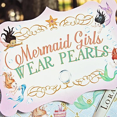 Mermaid Pearls 10" Die Cut Sign