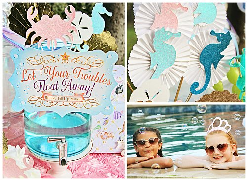 Mermaid Bubble 10" Die Cut Sign