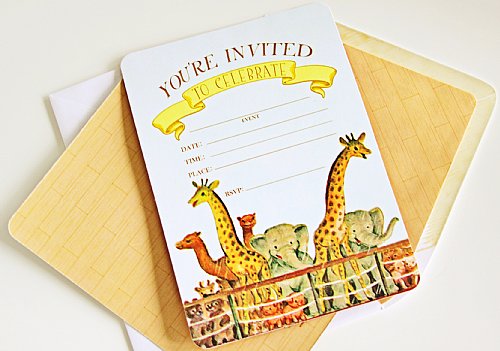 Noah's Ark Fill-In-the-Blank Invitation Set