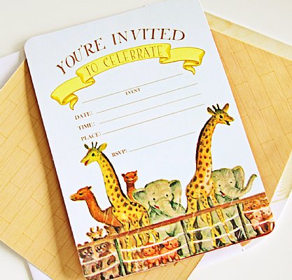 Noah's Ark Fill-In-the-Blank Invitation Set