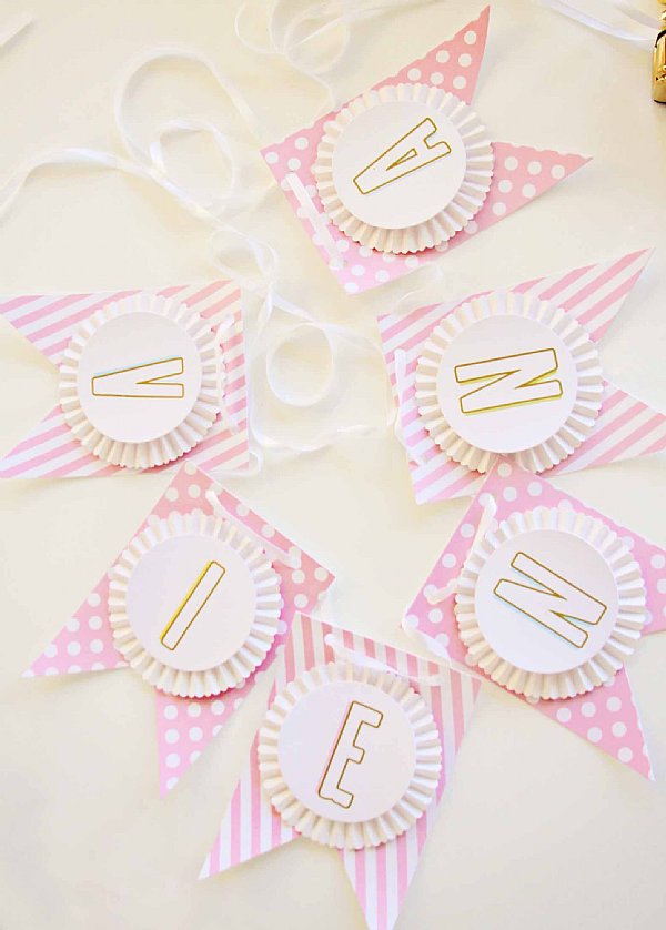 "SWEETS" Rosette Pennant Banner