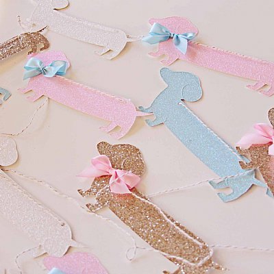 Glitter Dachshund Garland