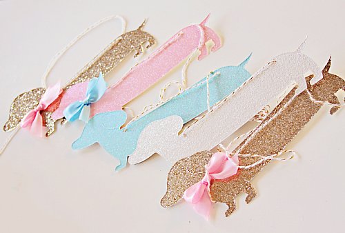 Glitter Dachshund Garland