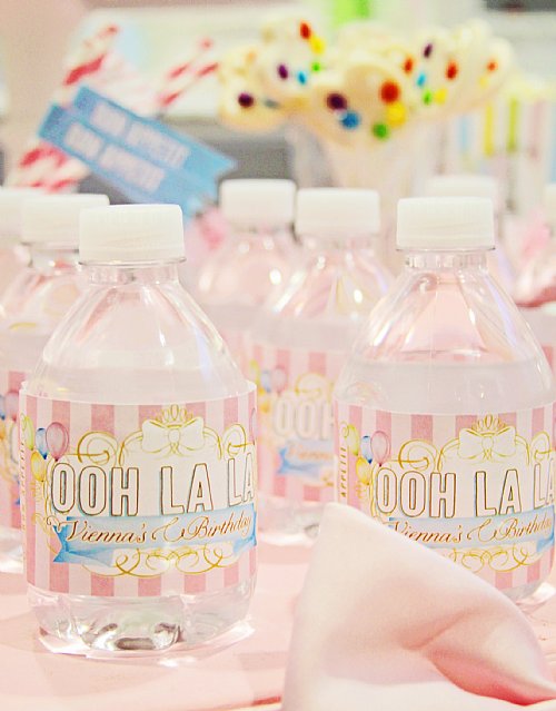 Paris Water Bottle Labels