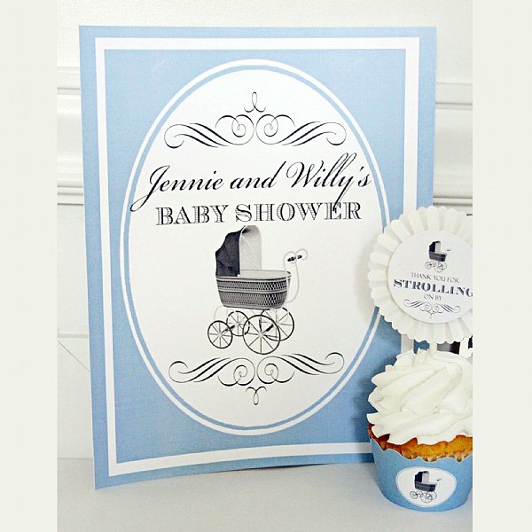 Pram Cameo Welcome Sign 8x10