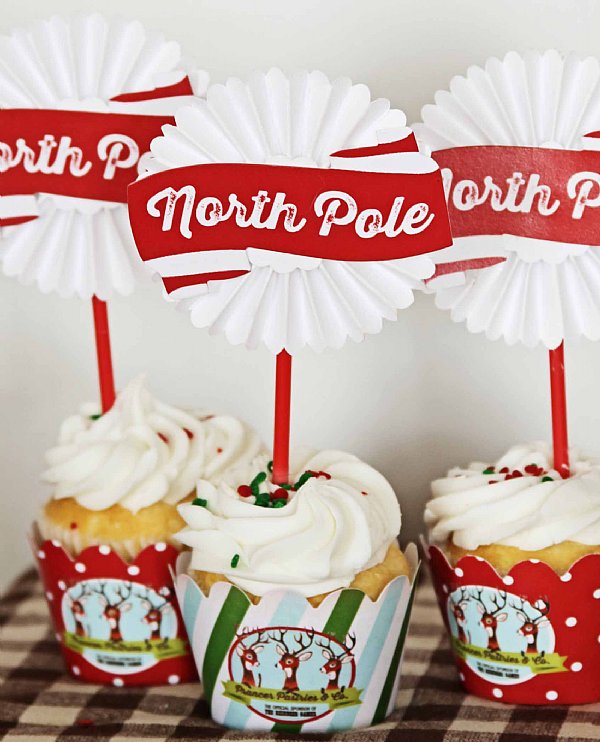 Retro Reindeer Collection North Pole Cupcake Kit