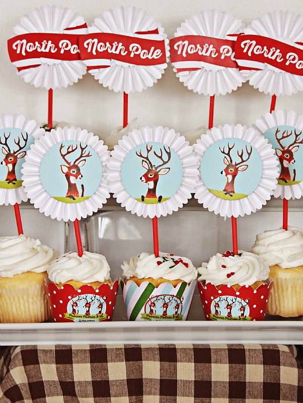 Retro Reindeer Collection North Pole Cupcake Kit