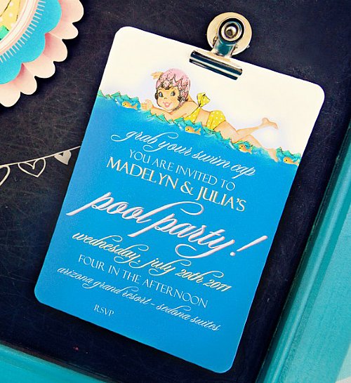 Sweetie Swim Cap Invitation