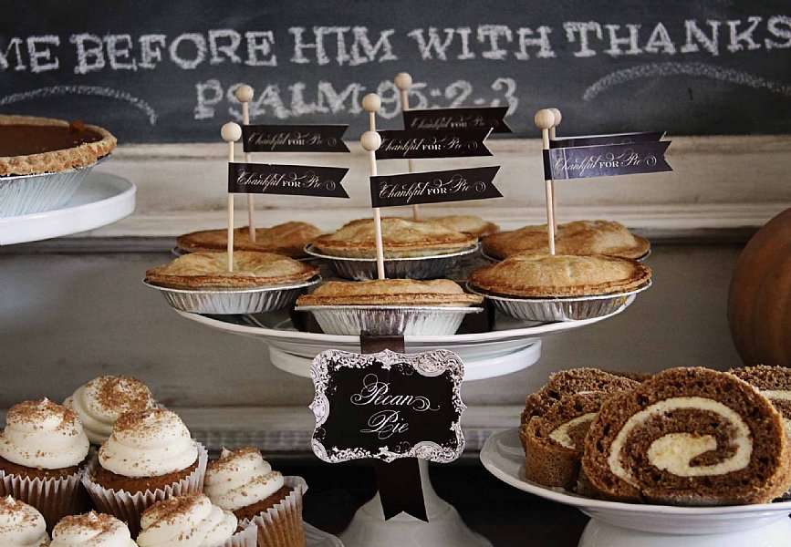 Traditional Thanksgiving Menu Buffet Signs