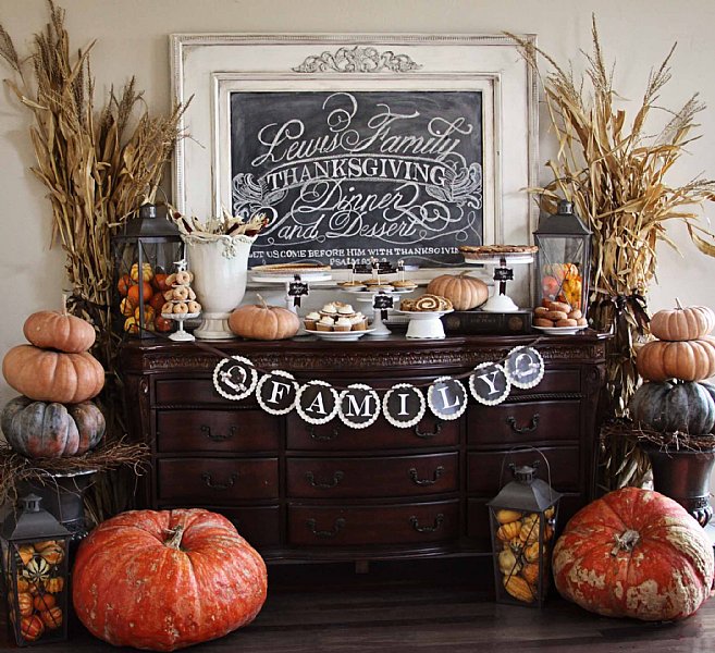 Traditional Thanksgiving Chalkboard Print