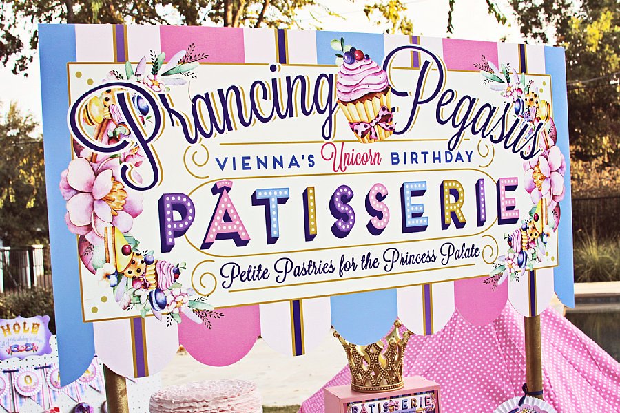 Prancing Pegasus Patisserie Scalloped Sign (Digital Download)