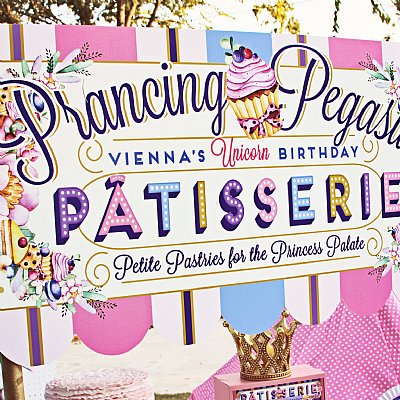 Prancing Pegasus Patisserie Scalloped Sign (Digital Download)