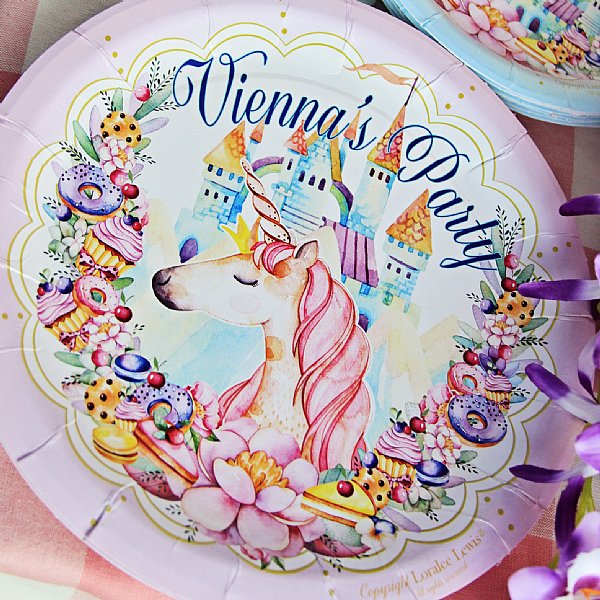 Unicorn Paper Dinner Plates 