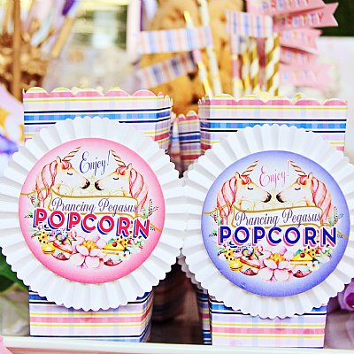 Unicorn Rosette Popcorn Boxes