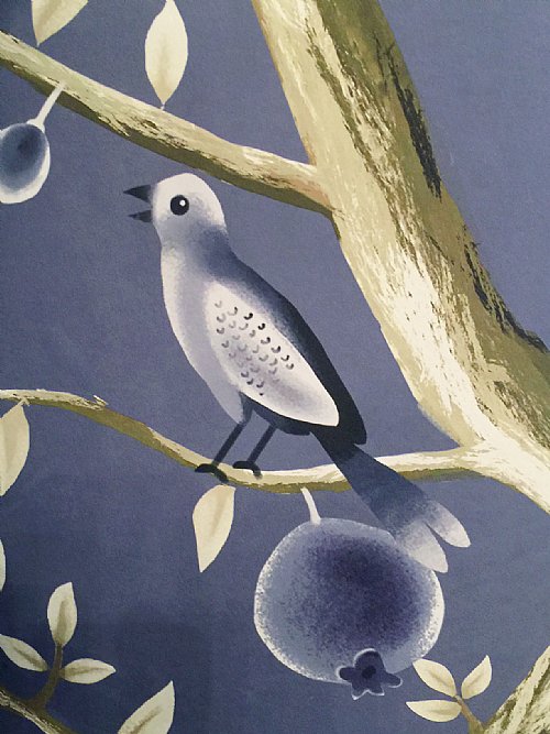 Birds of Happiness Mural Wallpaper (Blue)