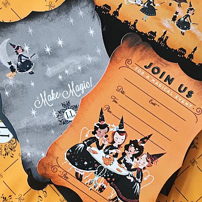 Witches Tea Fill-in-the-Blank Invitation Set
