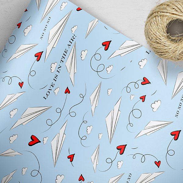 Love Is In The Air Gift Wrap (Blue)