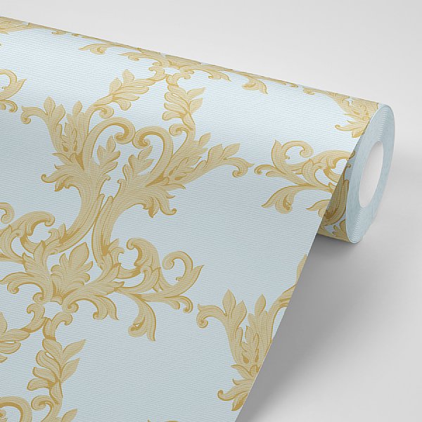 Madame de Pompadour Wallpaper in Blue