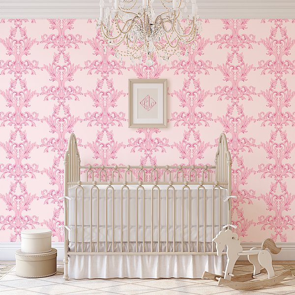 Madame de Pompadour Wallpaper in Double Pink