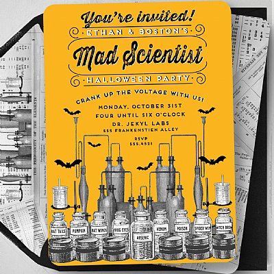 Mad Scientist Personalized Invitation 