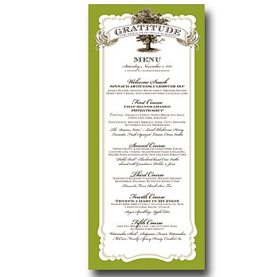 Centennial Oak Custom Menu