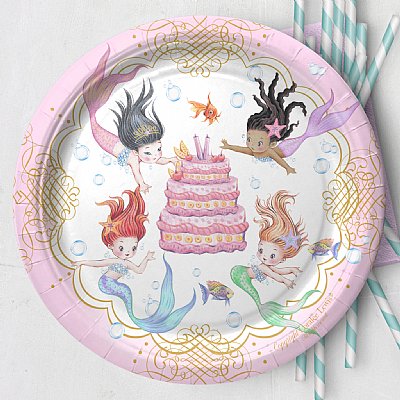 Mermaid Paper Dessert Plates