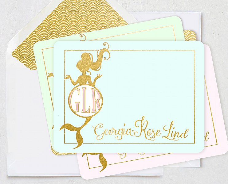 Mermaid Monogram Stationery Set